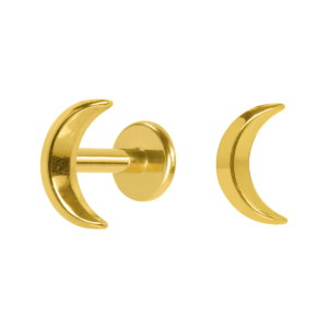 LABRET TITÃNIO PVD GOLD R/I LUA