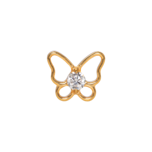 TOPO TITÂNIO PVD 0.9 (1.2MM) - MINI BORBOLETA C/ ZIRCÔNIA
