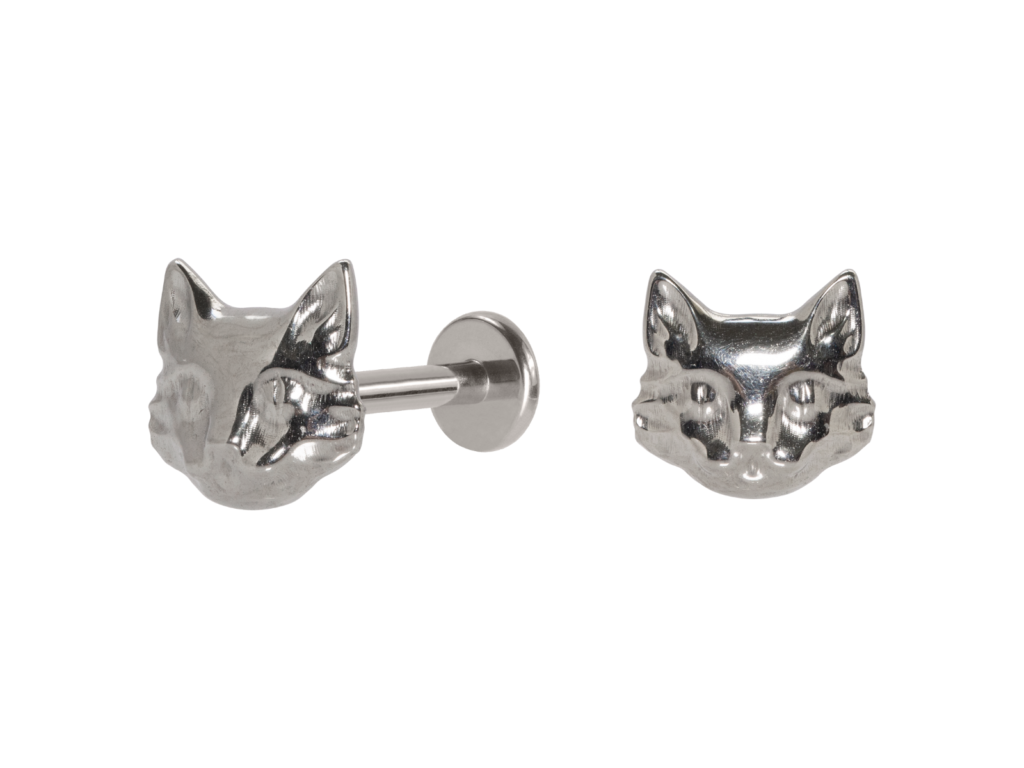 LABRET TITÂNIO R/I GATINHO
