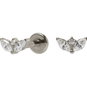 LABRET TITÂNIO R/I MINI LÓTUS C/ ZIRCÔNIA