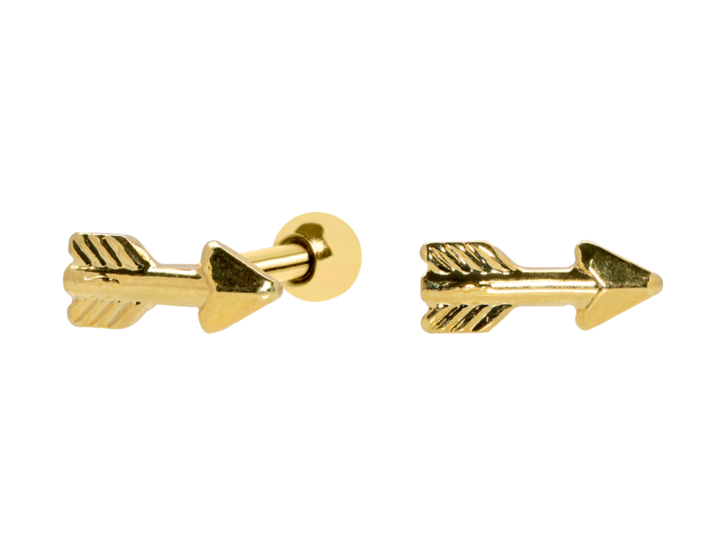MICRO RETO FLECHA - BANHADO A OURO