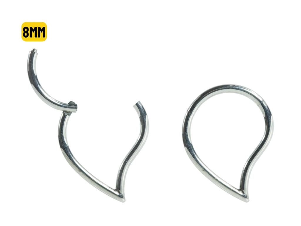 SEGMENTO CLICKER TITÂNIO V CURVADO - 8MM