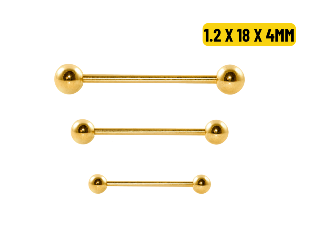 MICRO RETO PVD GOLD 1.2 X 18 X 4MM