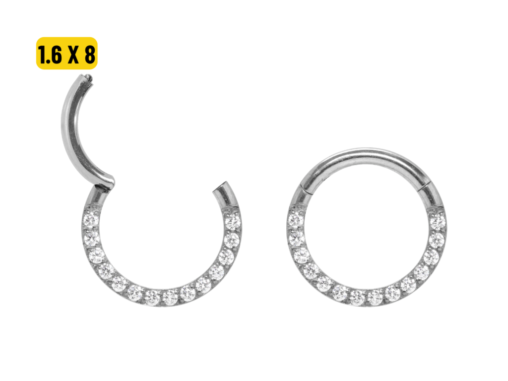 SEGMENTO CLICKER TITÂNIO FRONTAL CRAVEJADA - 1.6 X 8MM