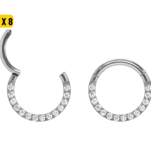 SEGMENTO CLICKER TITÂNIO FRONTAL CRAVEJADA - 1.6 X 8MM