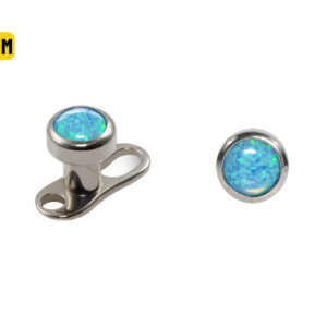 MICRODERMAL TITÂNIO C/ OPALA AZUL CLARO - 5MM