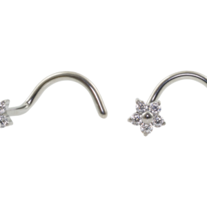 NOSTRIL TITÂNIO FLOR CRAVEJADA - 0.8 X 6.5 X 3MM