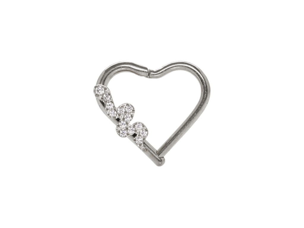 HEART TITÂNIO CLICKER SNAKE CRAVEJADA - LADO DIREITO