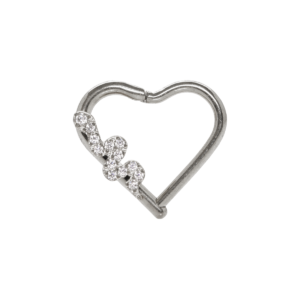 HEART TITÂNIO CLICKER SNAKE CRAVEJADA - LADO DIREITO