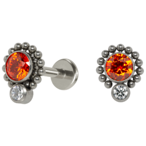 LABRET TITÂNIO R/I INDIANO C/ PEDRA