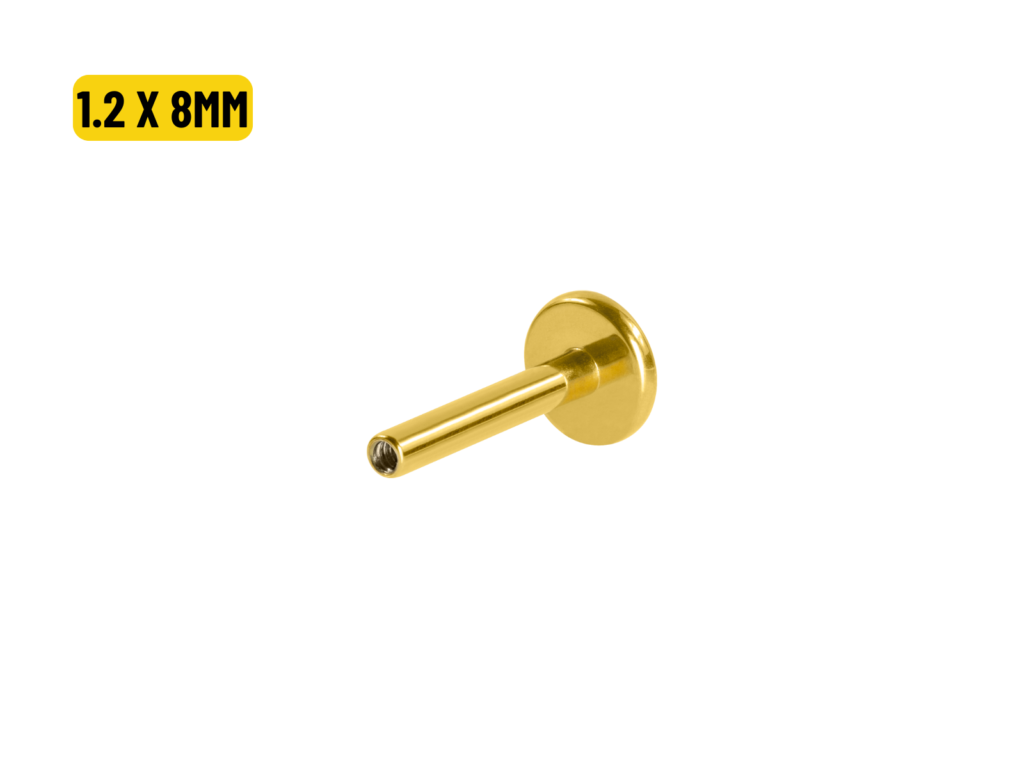 LABRET HASTE TITÂNIO PVD GOLD - 1.2 X 8MM
