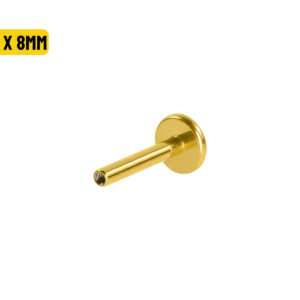 LABRET HASTE TITÂNIO PVD GOLD - 1.2 X 8MM