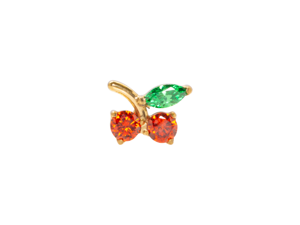 TOPO TITÂNIO PVD 0.9 (1.2MM) - CEREJA