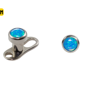 MICRODERMAL TITÂNIO C/ OPALA AZUL ESCURO - 3MM