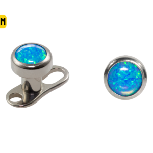 MICRODERMAL TITÂNIO C/ OPALA AZUL ESCURO - 5MM