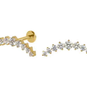 LABRET TITÂNIO PVD R/I CLUSTER 9 ZIRCÔNIAS