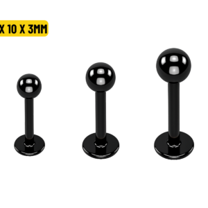 LABRET TITÂNIO PVD BLACK 1.2 X 10 X 3MM