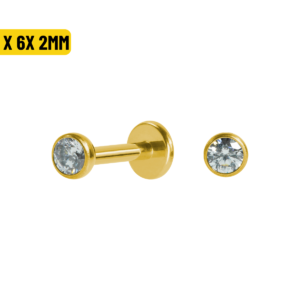 LABRET AÇO PVD R/I C/ ZIRCÔNIA CRAV. INGLESA - 1.2X6X3MM