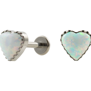 LABRET TITÂNIO R/I CORAÇÃO OPALA BOREAL - 6MM