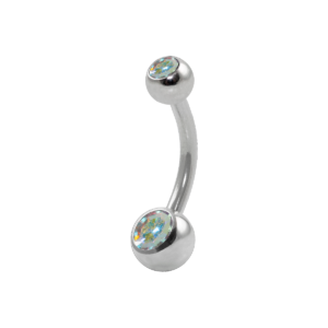 BANANA BELL AÇO C/ STRASS 2 PEDRAS BOREAL - P