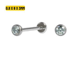 LABRET TITÂNIO PONTO DE LUZ PUSH PIN – 0.8 X 8 X 3MM