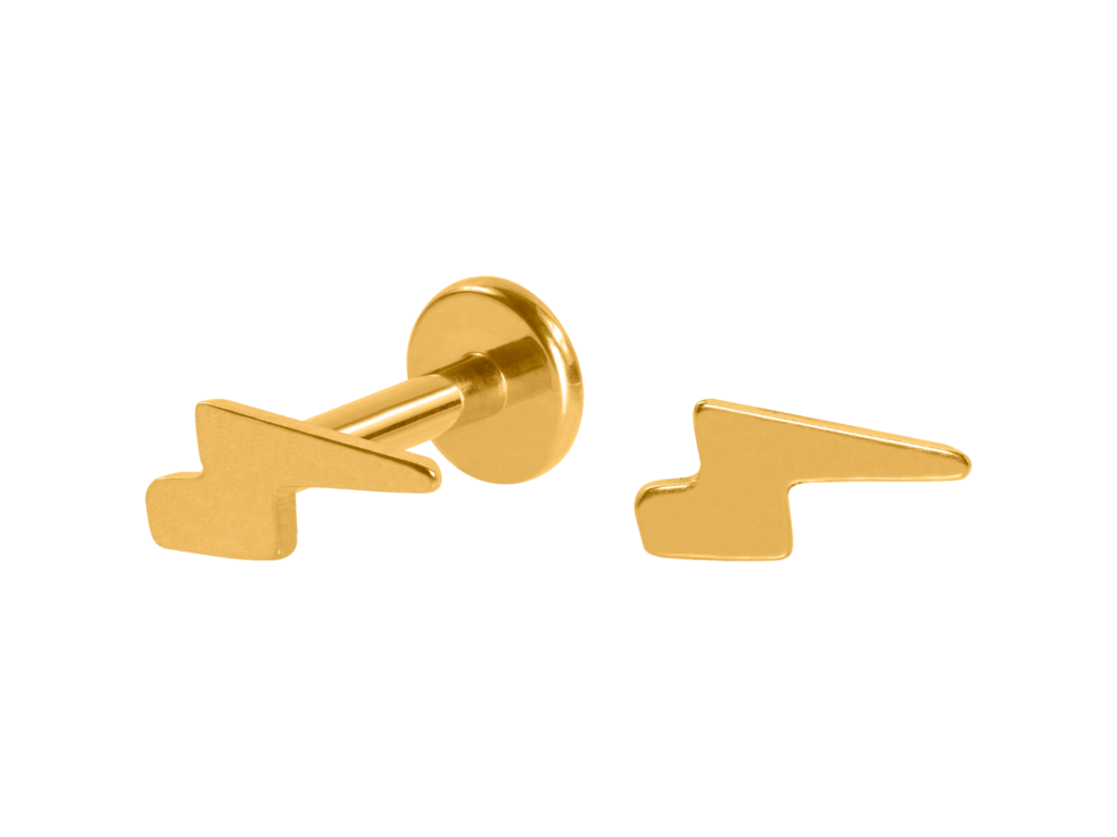 LABRET TITÂNIO PVD GOLD R/I RAIO