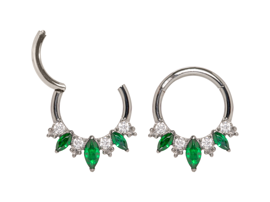 SEGMENTO CLICKER TITÂNIO FRONTAL C/ ZIRCÔNIA VERDE - 8MM