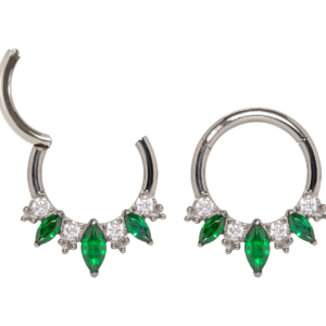 SEGMENTO CLICKER TITÂNIO FRONTAL C/ ZIRCÔNIA VERDE - 8MM