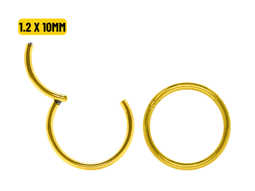 SEGMENTO CLICKER TITÂNIO PVD GOLD - 1.2 X 10MM