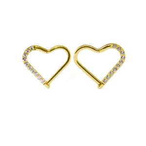 HEART TITÂNIO PVD CLICKER CRAVEJADO 1.2 X 8MM - LADO DIREITO