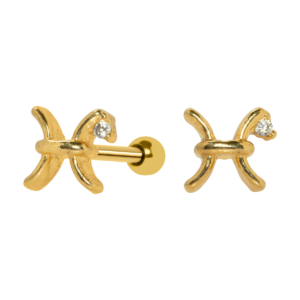 MICRO RETO SIGNO PEIXES - BANHADO A OURO