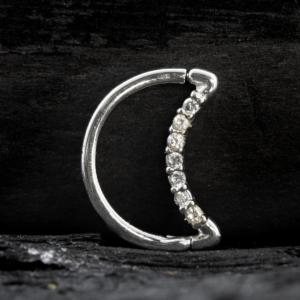 LUA CLICKER CRAVEJADA OURO 18K - BRANCO - AAO10