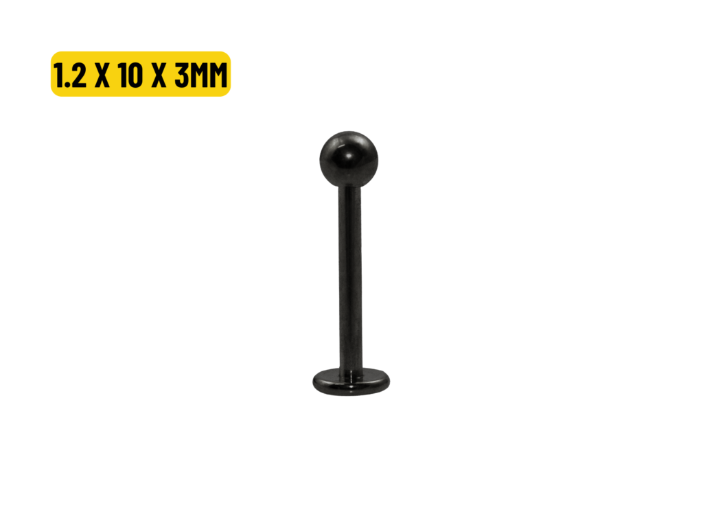 LABRET BLACK BANHADO - 1.2 X 10 X 3MM