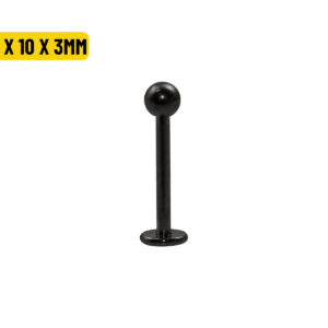 LABRET BLACK BANHADO - 1.2 X 10 X 3MM