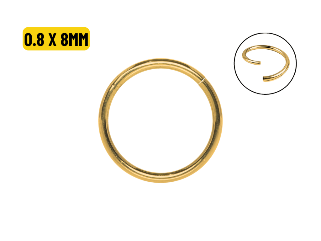 NOSTRIL ARGOLA TITÂNIO PVD GOLD TORÇÃO - 0.8 X 8MM