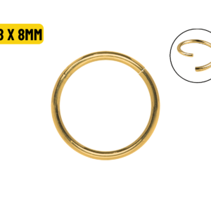NOSTRIL ARGOLA TITÂNIO PVD GOLD TORÇÃO - 0.8 X 8MM