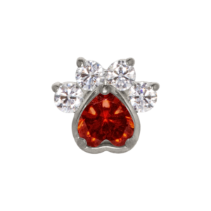 TOPO TITÂNIO 0.9 (1.2MM) - PATINHA C/ ZIRCÔNIA VERMELHA