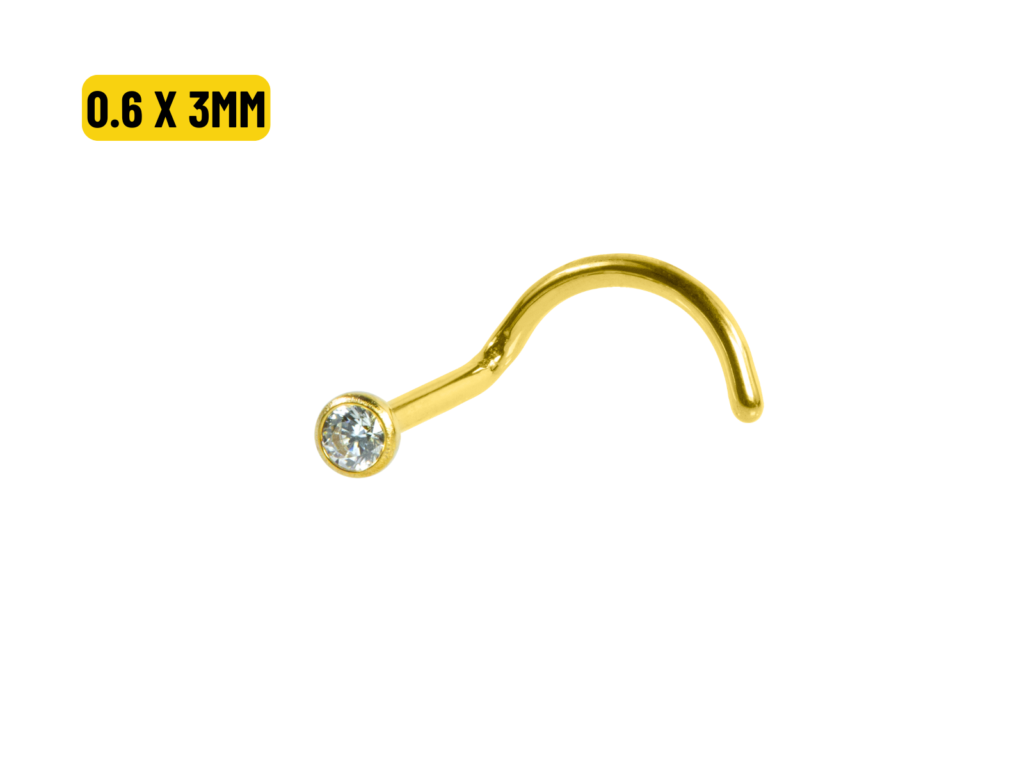 NOSTRIL TITÂNIO PVD GOLD - 0.6 X 3MM