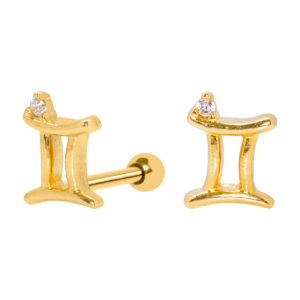 MICRO RETO SIGNO GÊMEOS - BANHADO A OURO