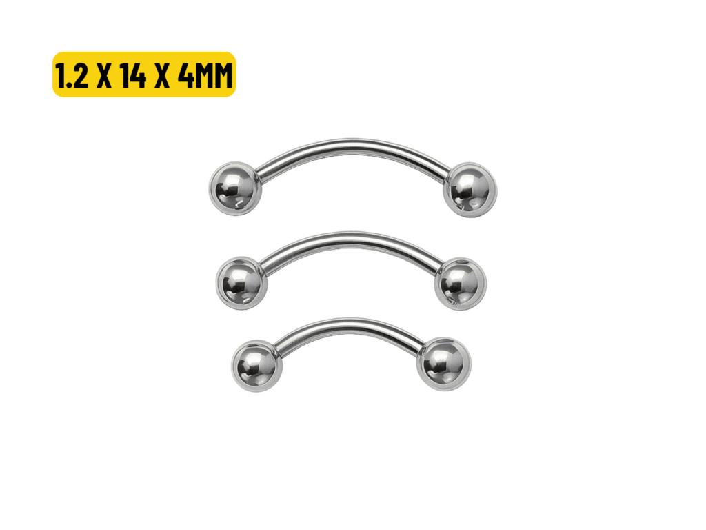 MICRO CURVO TITÂNIO NATURAL - 1.2 X 14 X 4MM