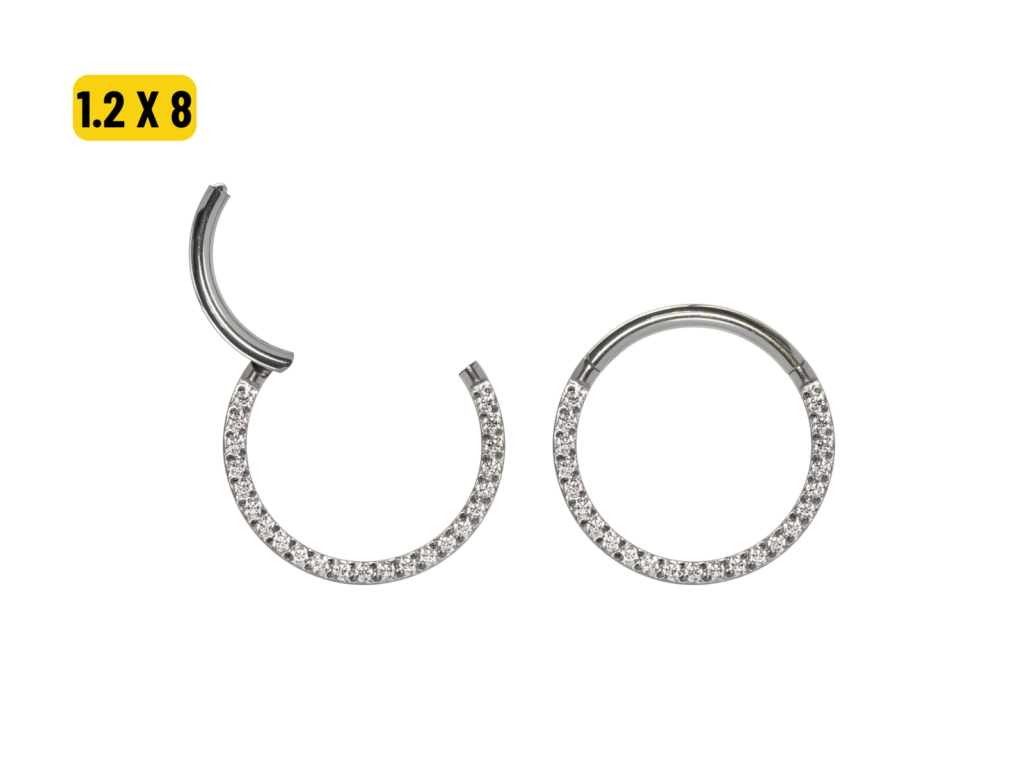 SEGMENTO CLICKER TITÂNIO FRONTAL CRAVEJADA - 1.2 X 8MM