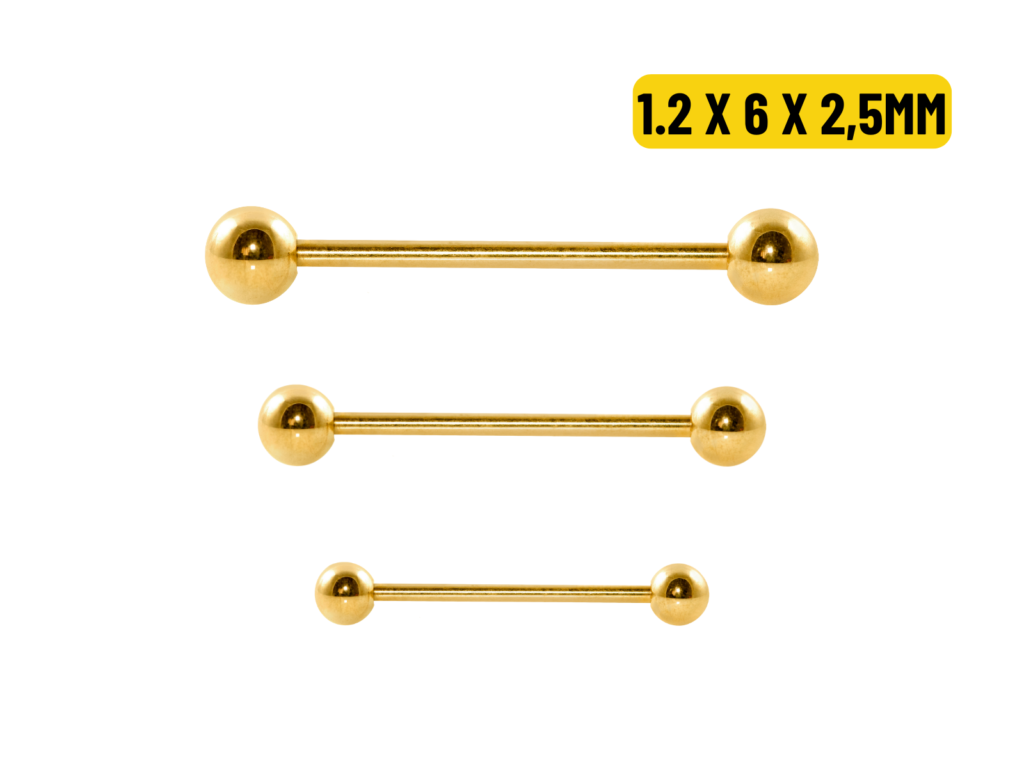 MICRO RETO PVD GOLD 1.2 X 6 X 2,5MM