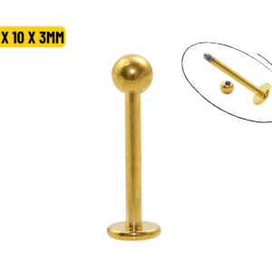 LABRET PVD GOLD 1.2 X 10 X 3MM