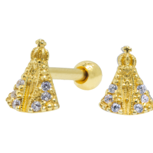 MICRO RETO NOSSA SENHORA C275 - CRISTAL - BANHADO A OURO