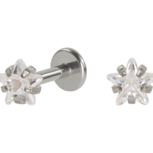 LABRET AÇO R/I ESTRELA C/ ZIRCÔNIA - 3MM