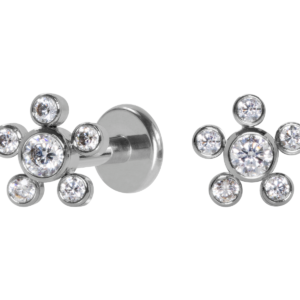 LABRET AÇO R/I FLOR C/ ZIRCÔNIA