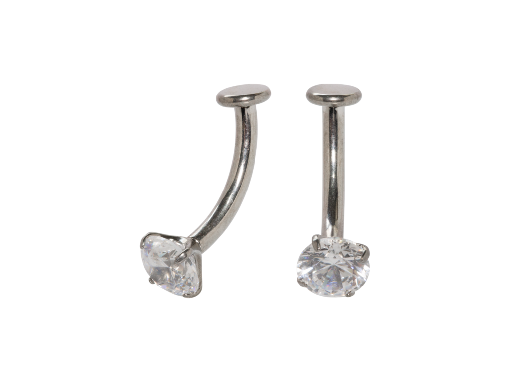 FLOATING NAVEL TITÂNIO R/I C/ ZIRCÔNIA - 1.6 X 10 X 4/5MM