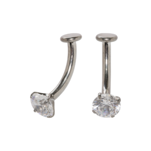 FLOATING NAVEL TITÂNIO R/I C/ ZIRCÔNIA - 1.6 X 10 X 4/5MM