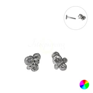 LABRET TITÂNIO R/I PATINHA C/ ZIRCÔNIA
