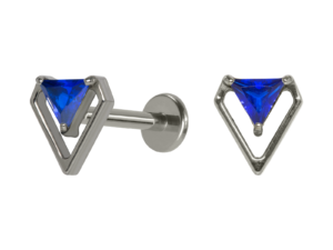 LABRET TITÂNIO R/I DIAMANTE C/ ZIRCÔNIA – AZUL